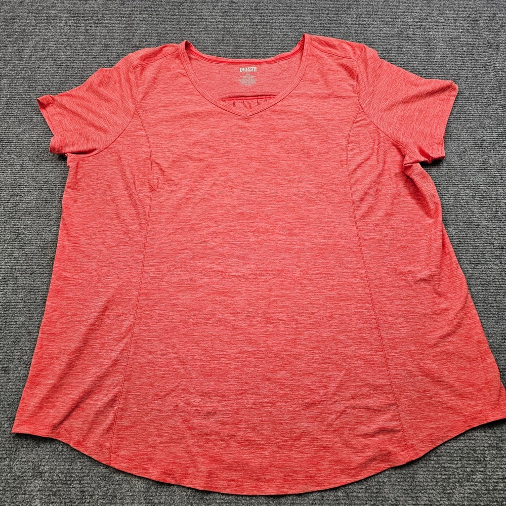 Duluth Trading Co Tee Womens XXL Red Heathered V-Neck Short Sleeve Active Sport